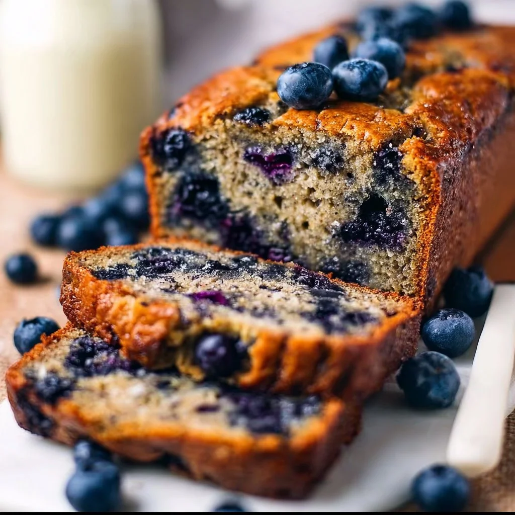 Easy Banana Bread with Blueberries