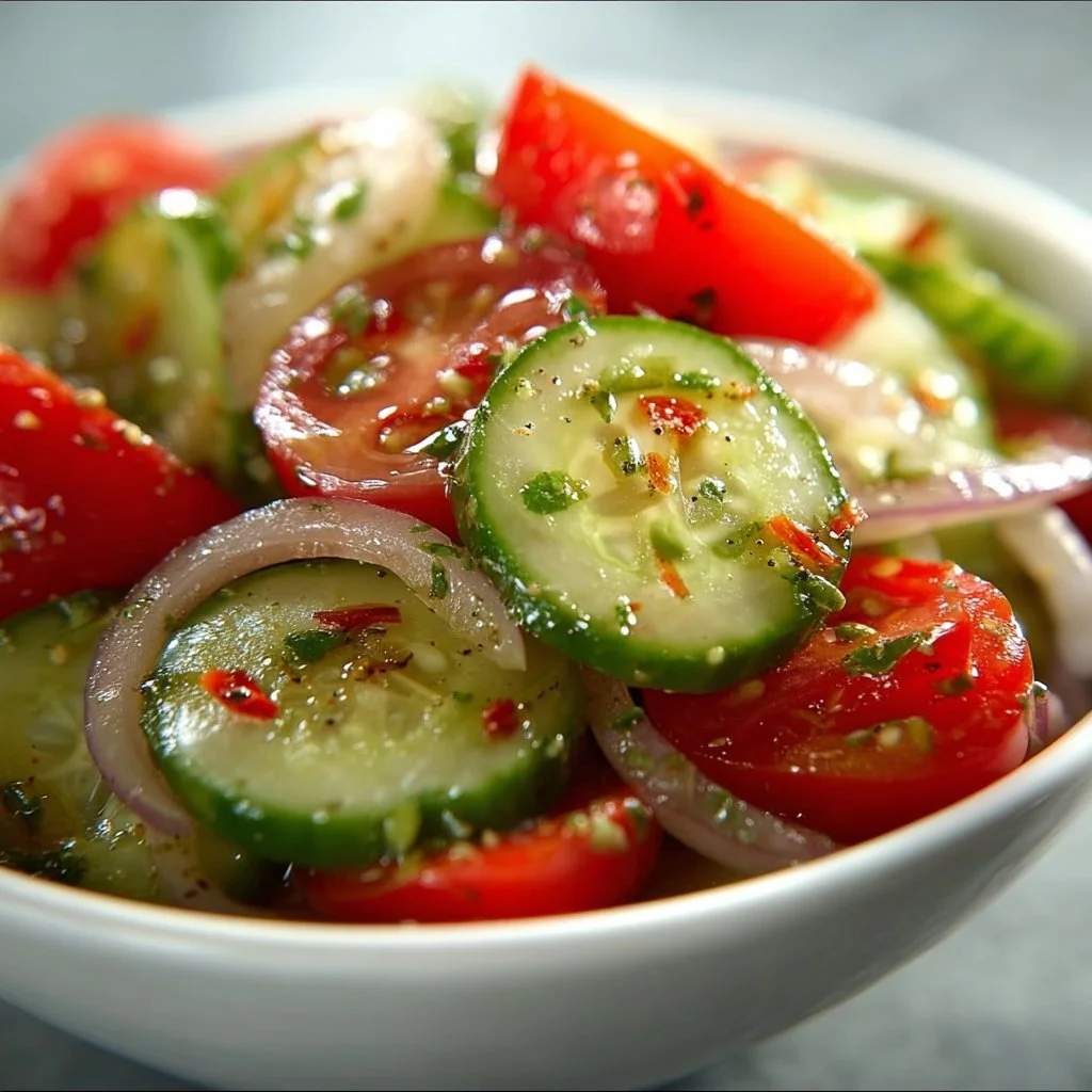 Easy Marinated Cucumber Tomato Onion Salad: Fresh & Zesty