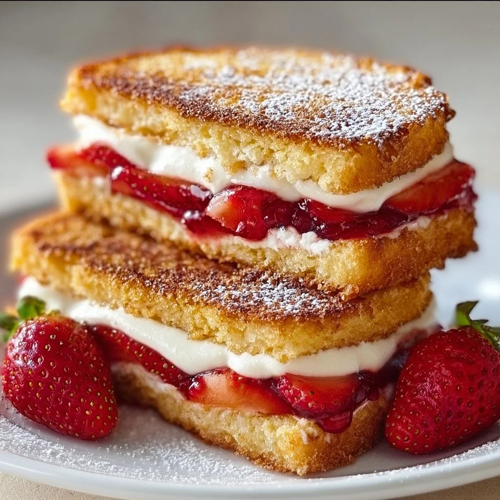 Fried Strawberry Cheesecake Sandwiches