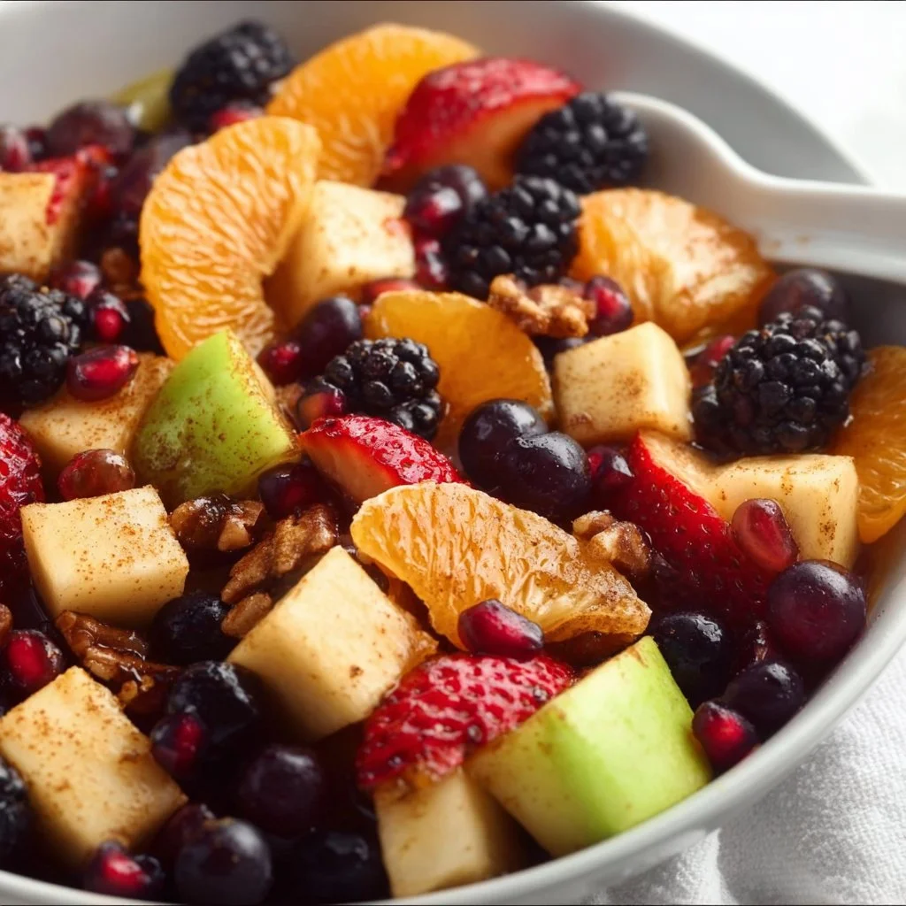 Fresh Fall Fruit Salad with Cinnamon Orange Dressing