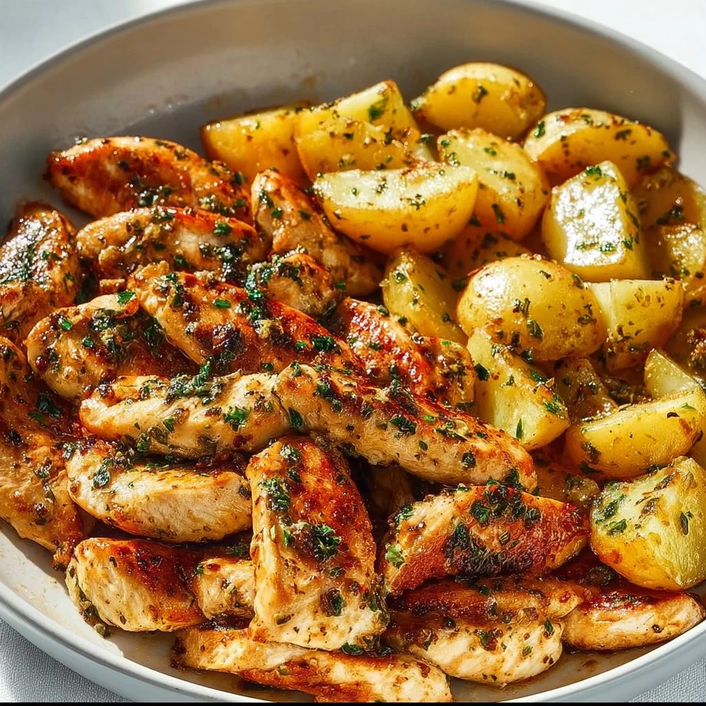 Garlic Butter Chicken and Potatoes Skillet