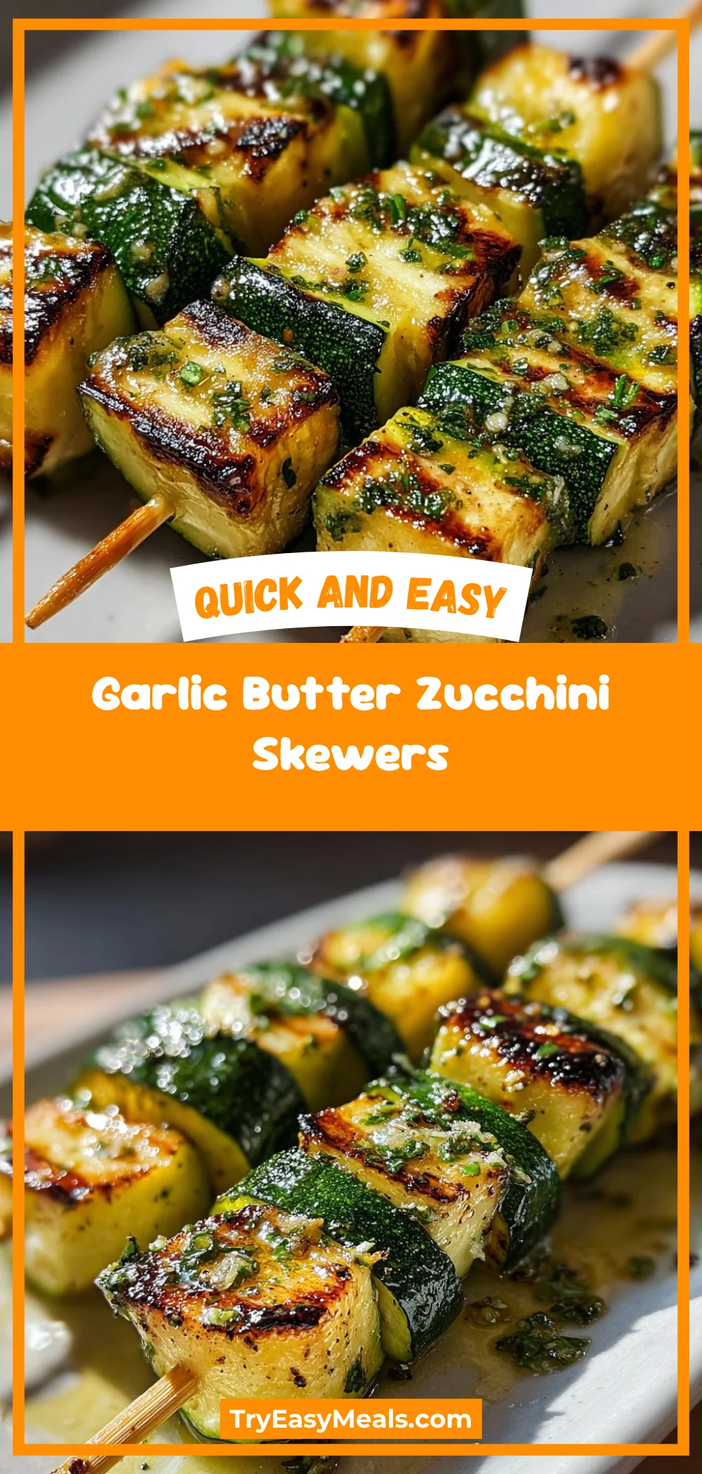 Garlic Butter Zucchini Skewers