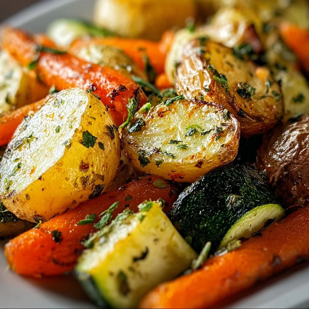 Garlic Herb Roasted Potatoes, Carrots, and Zucchini