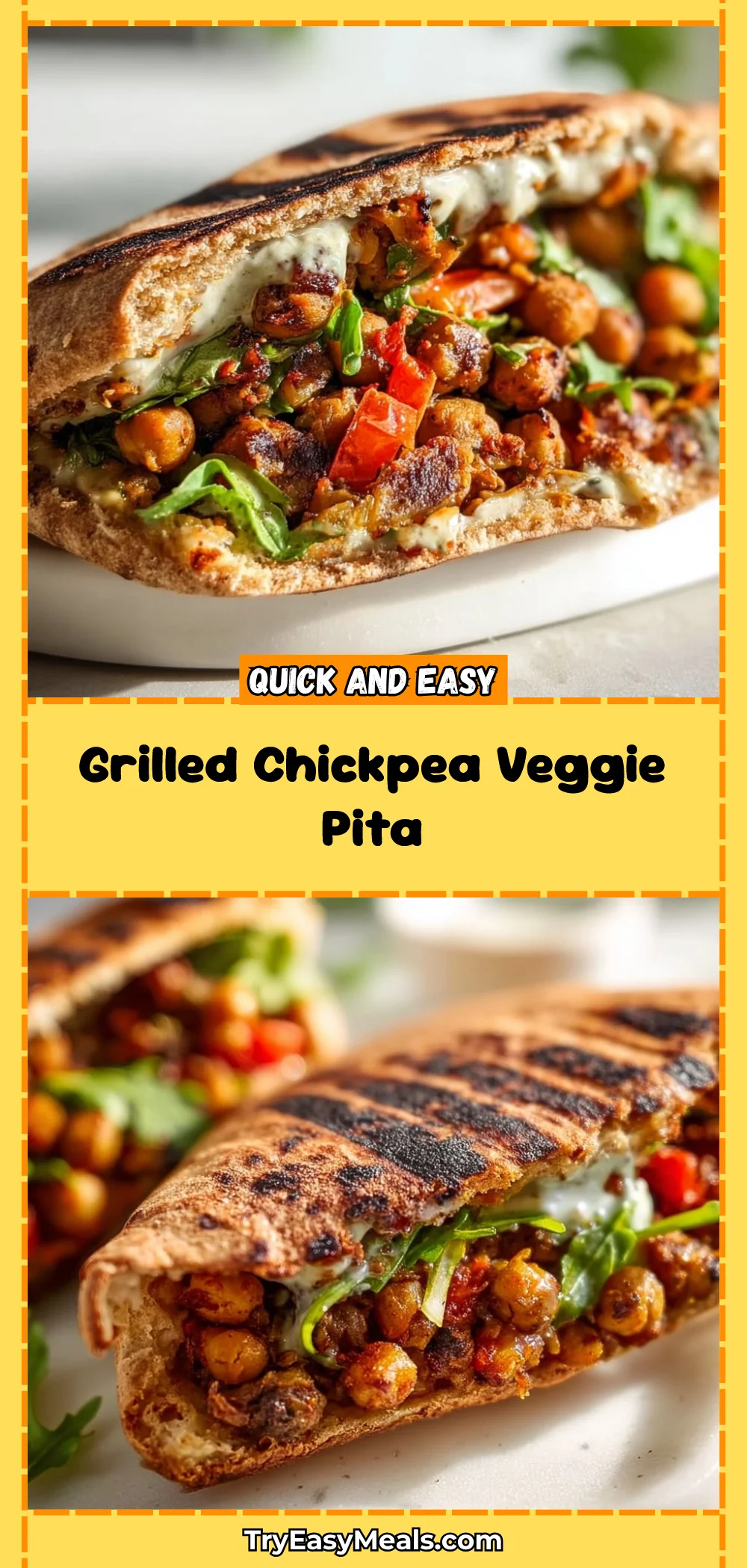 Grilled Chickpea Veggie Pita