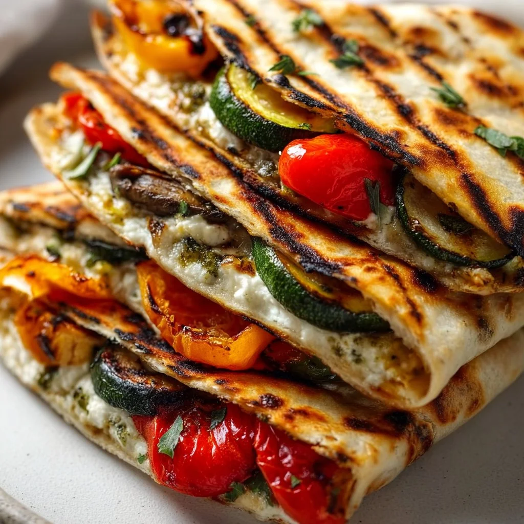 Grilled Mediterranean Veggie Quesadillas