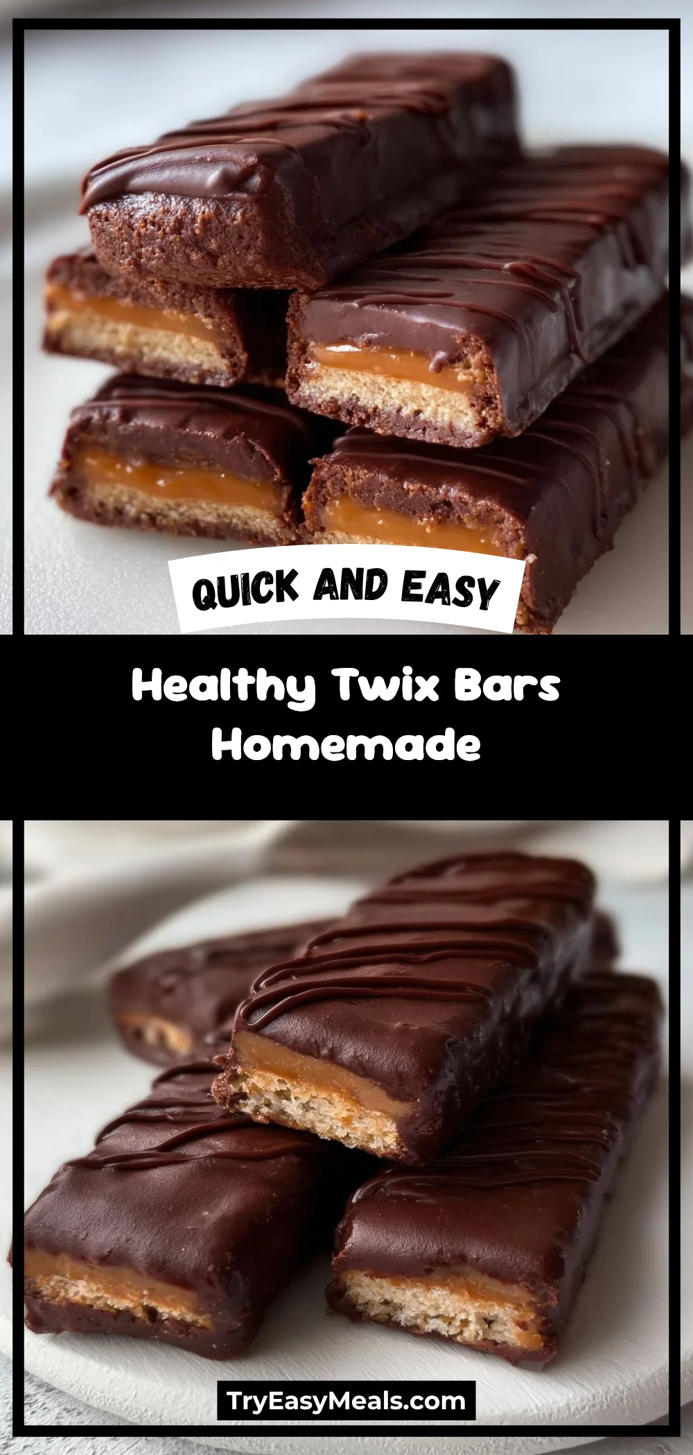 Healthy Twix Bars Homemade