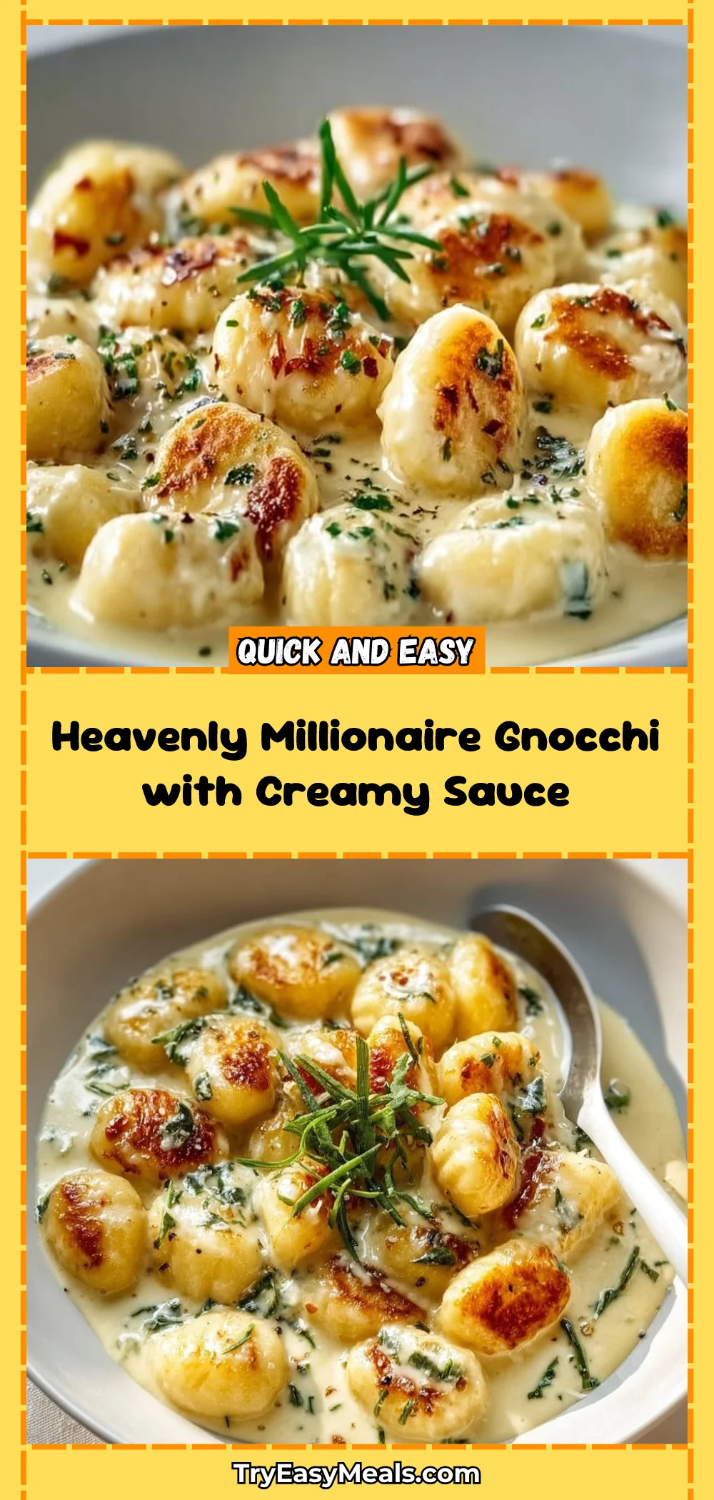 Heavenly Millionaire Gnocchi with Creamy Sauce