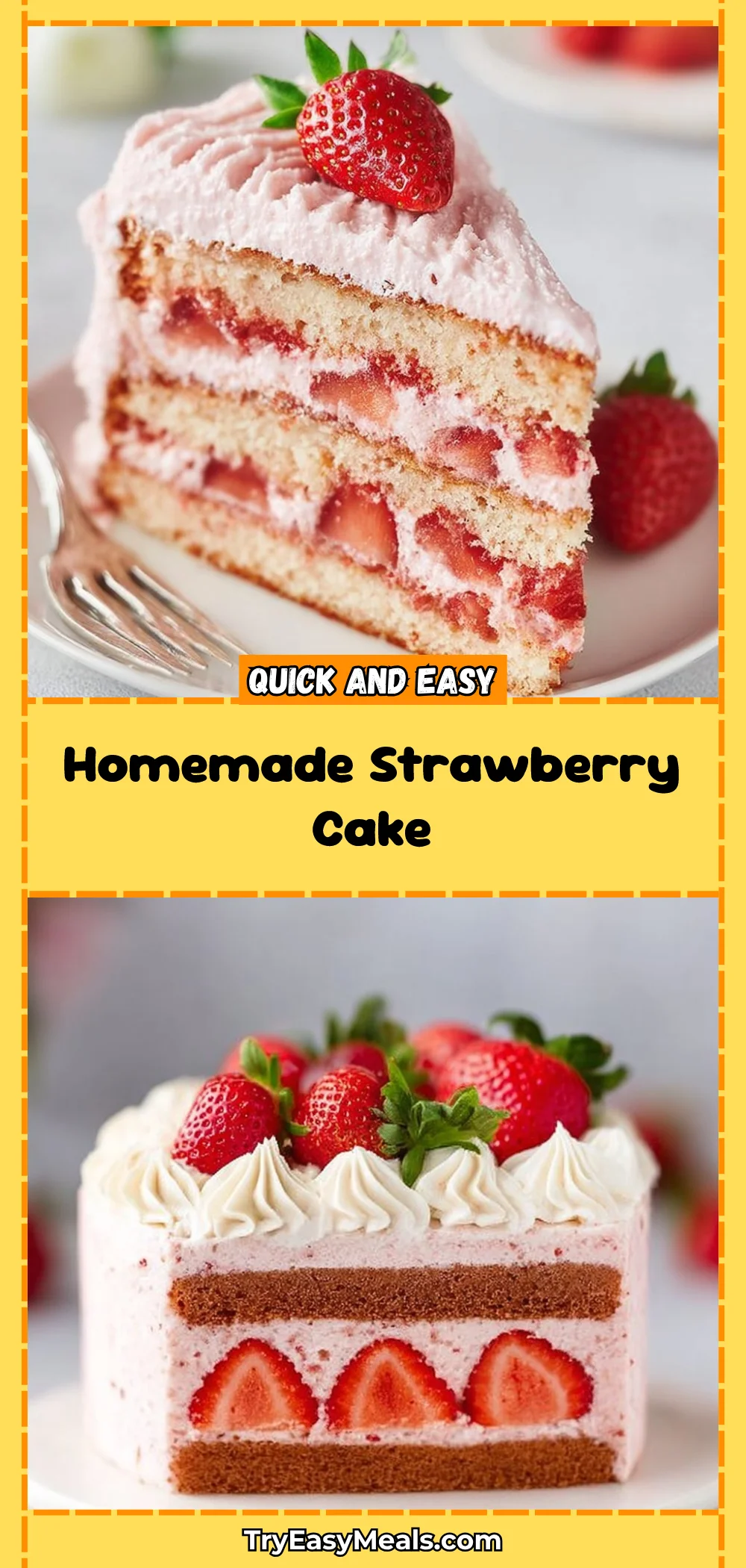 Homemade Strawberry Cake