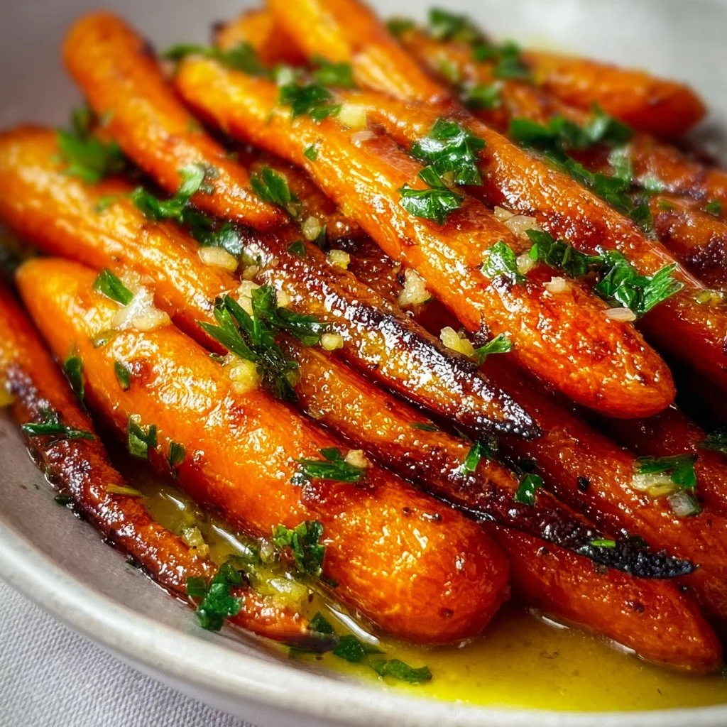 Honey Garlic Butter Roasted Carrots