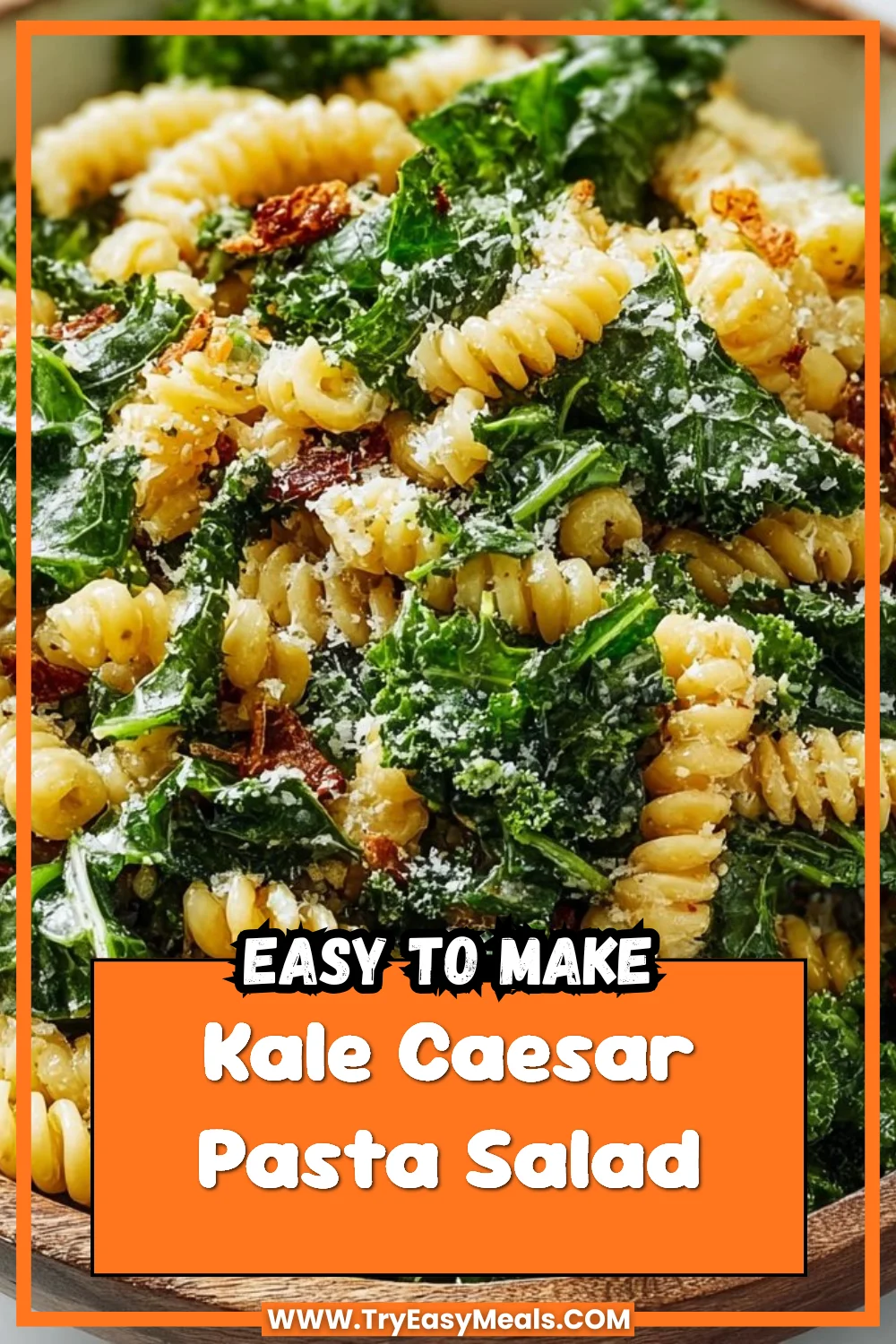 Kale Caesar Pasta Salad