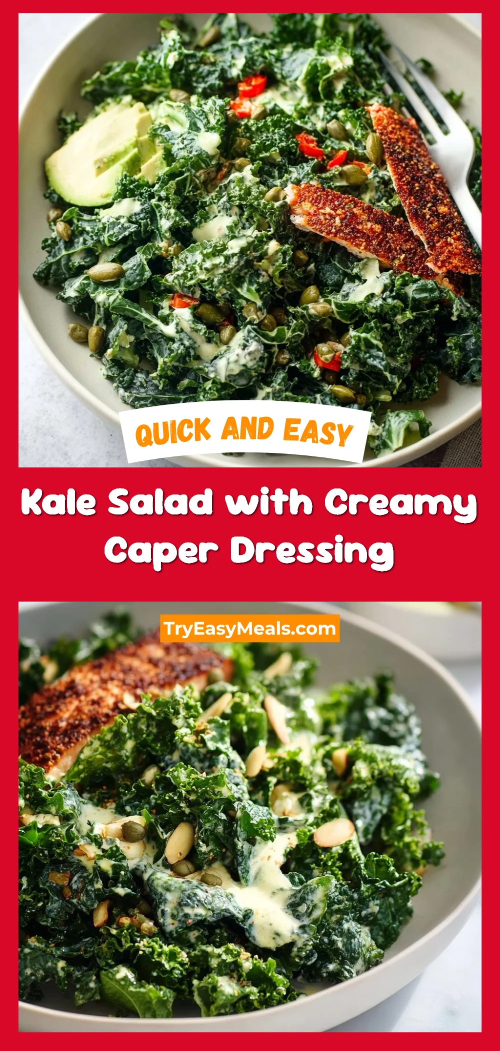 Kale Salad with Creamy Caper Dressing