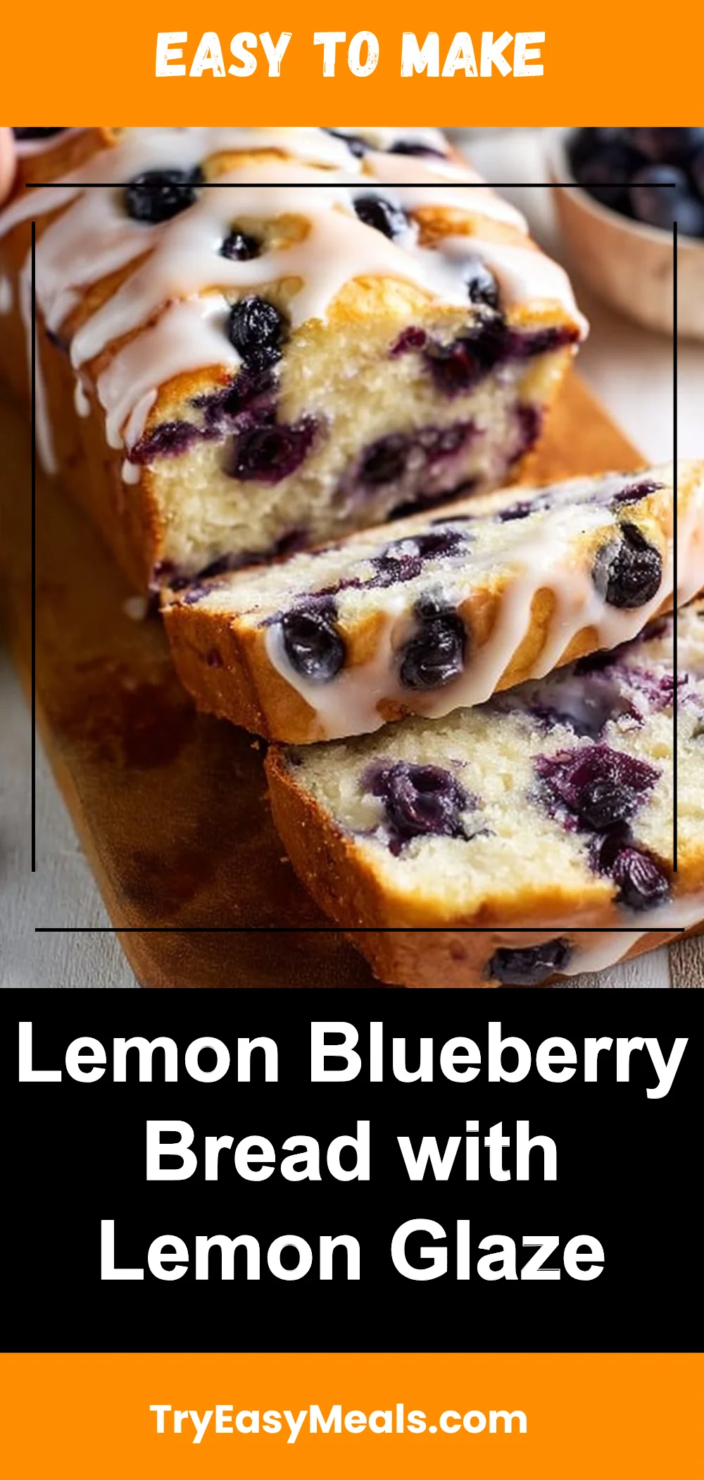Lemon Blueberry Bread with Lemon Glaze