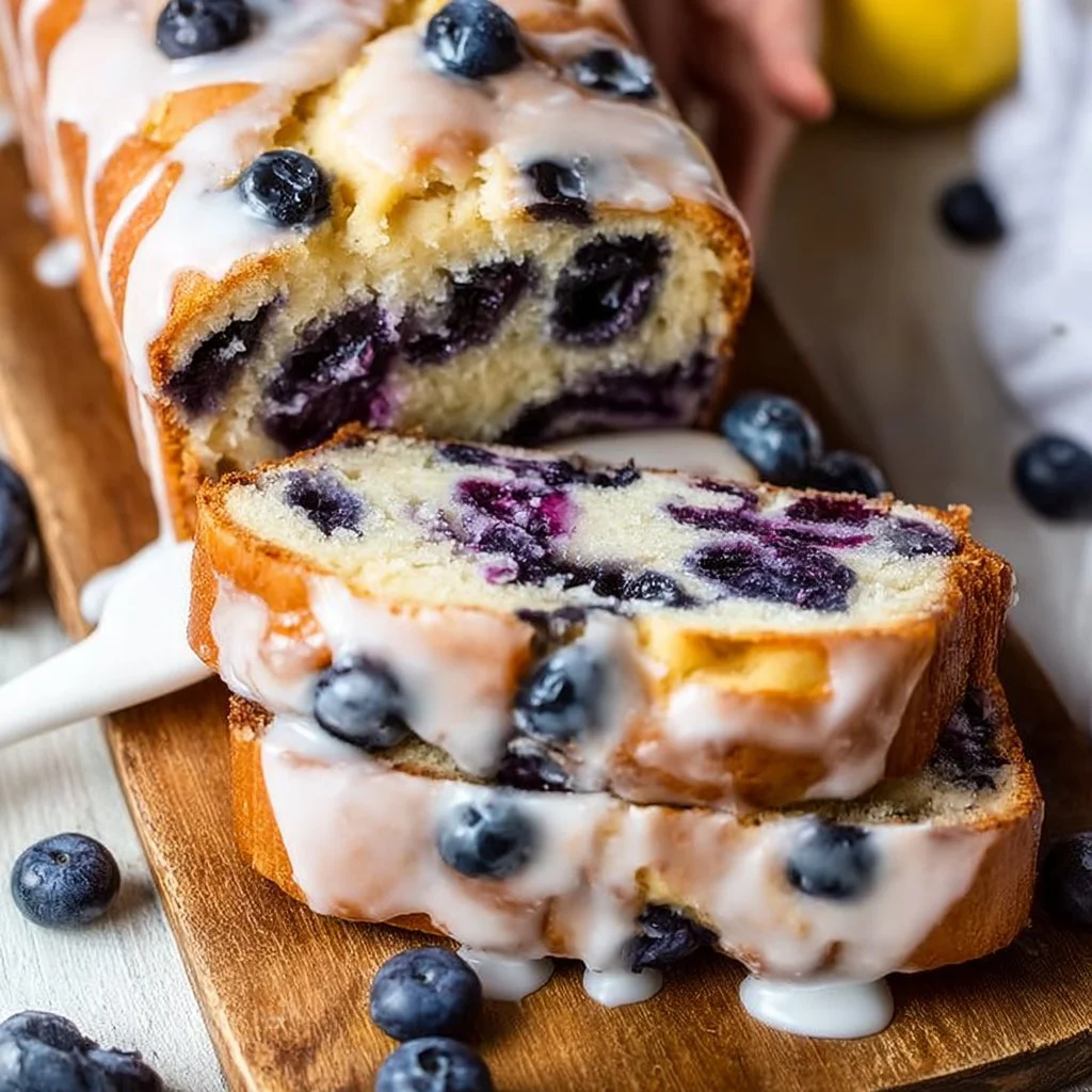 Easy Lemon Blueberry Bread with Lemon Glaze