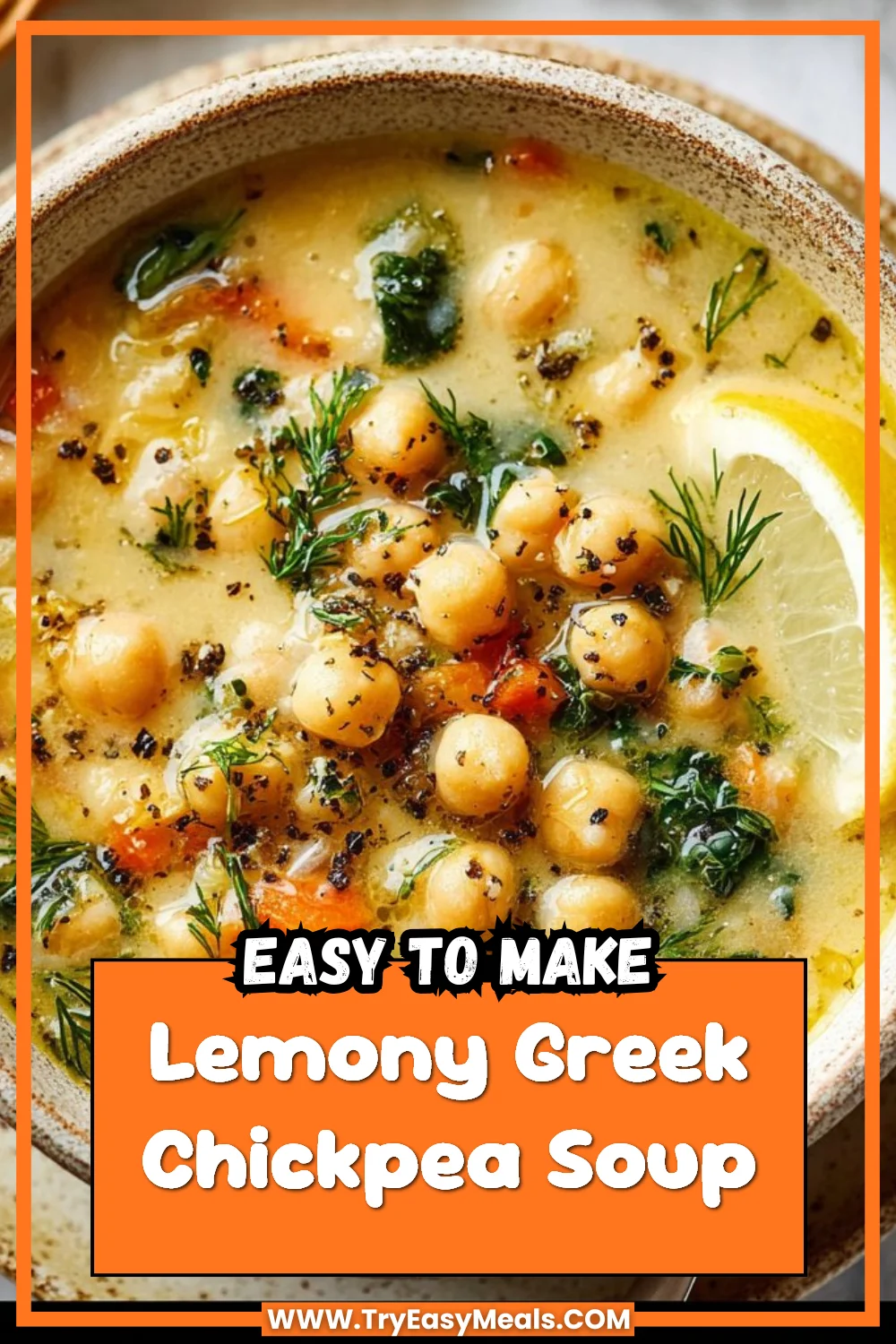 Lemony Greek Chickpea Soup