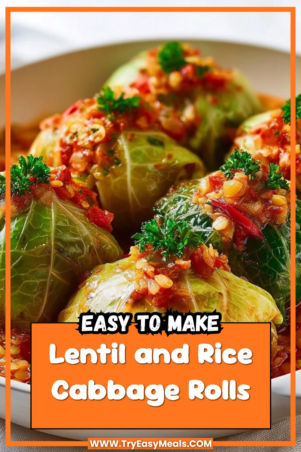 Lentil and Rice Cabbage Rolls