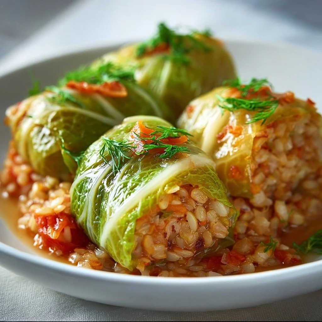 Lentil and Rice Cabbage Rolls