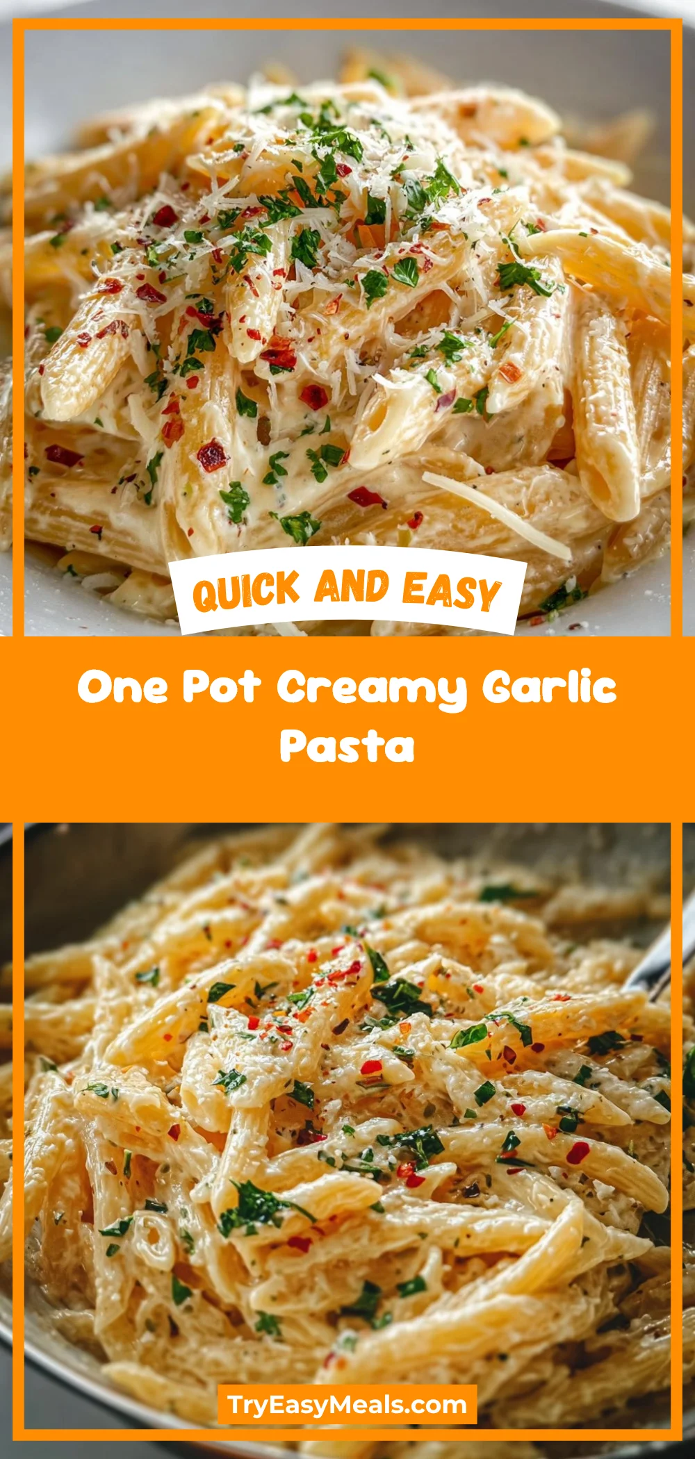 One Pot Creamy Garlic Pasta