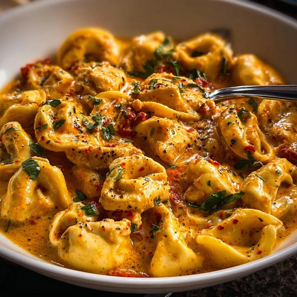 One-Pot Spicy Garlic Butter Chicken Tortellini