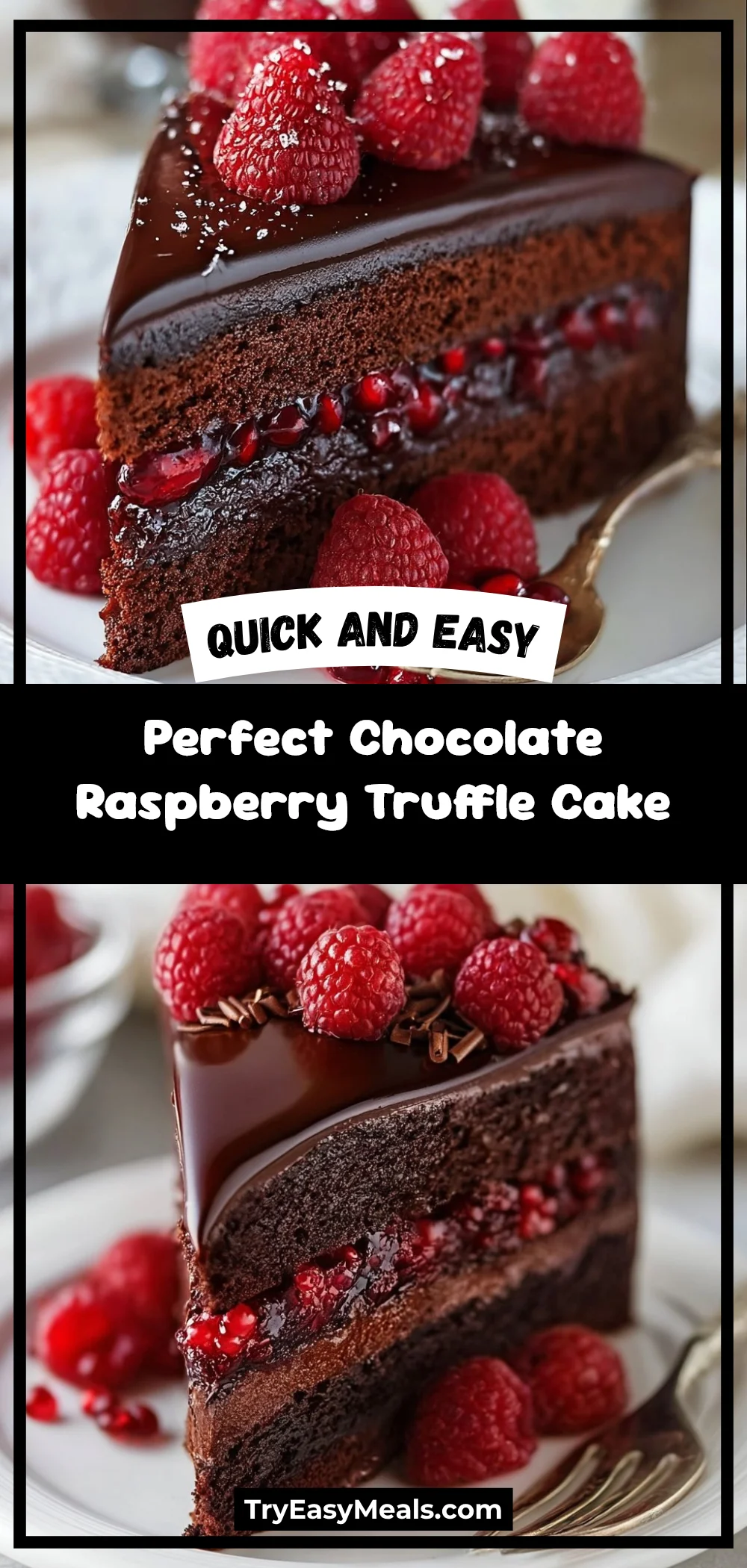 Perfect Chocolate Raspberry Truffle Cake