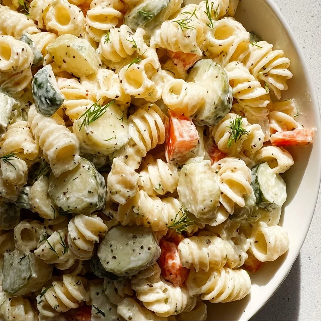 Pinterest image for dill pickle pasta salad recipe | Cold pasta salad recipes, Pickling recipes, Pickle pasta salad recipe