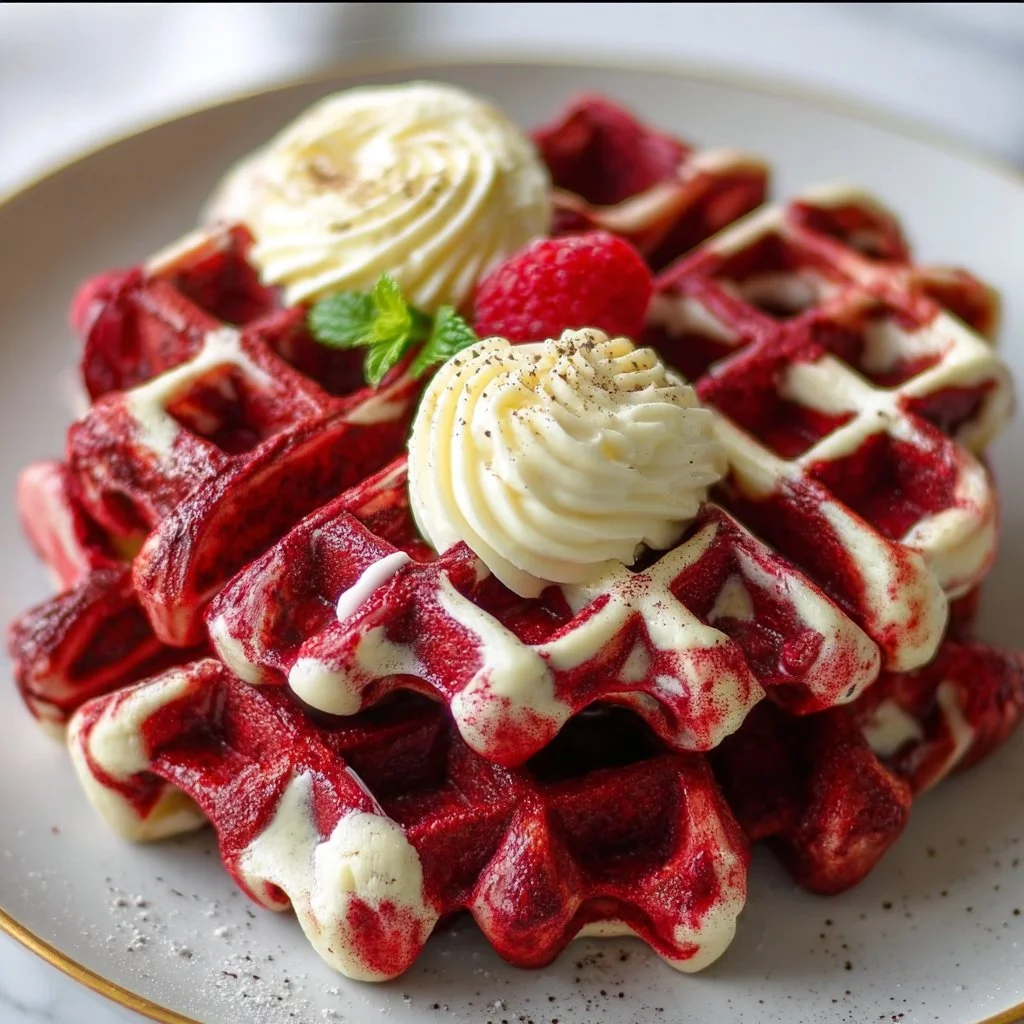 Red Velvet Marble Waffles