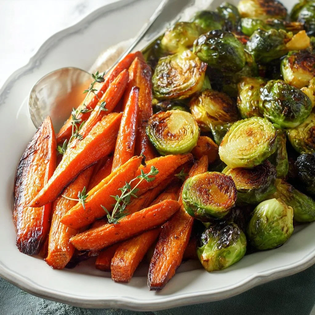 Roasted Carrots and Brussels Sprouts