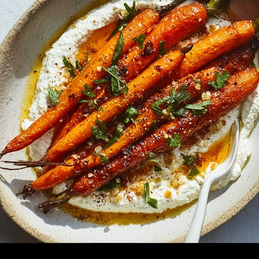 Roasted Carrots with Whipped Ricotta & Hot Honey
