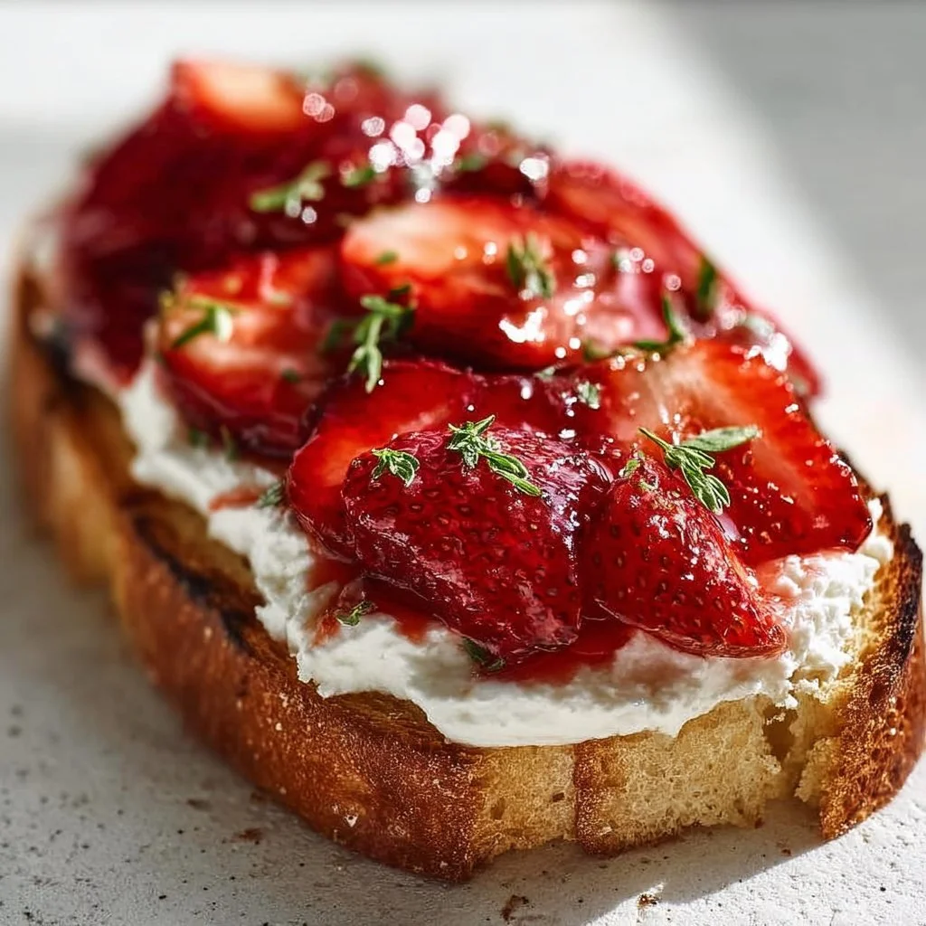 Roasted Strawberry Whipped Ricotta Toast Recipe