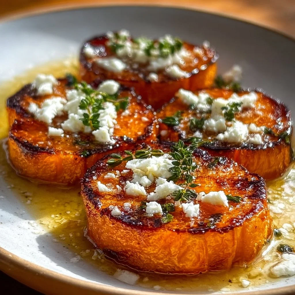 Roasted Sweet Potato Rounds with Honey Feta