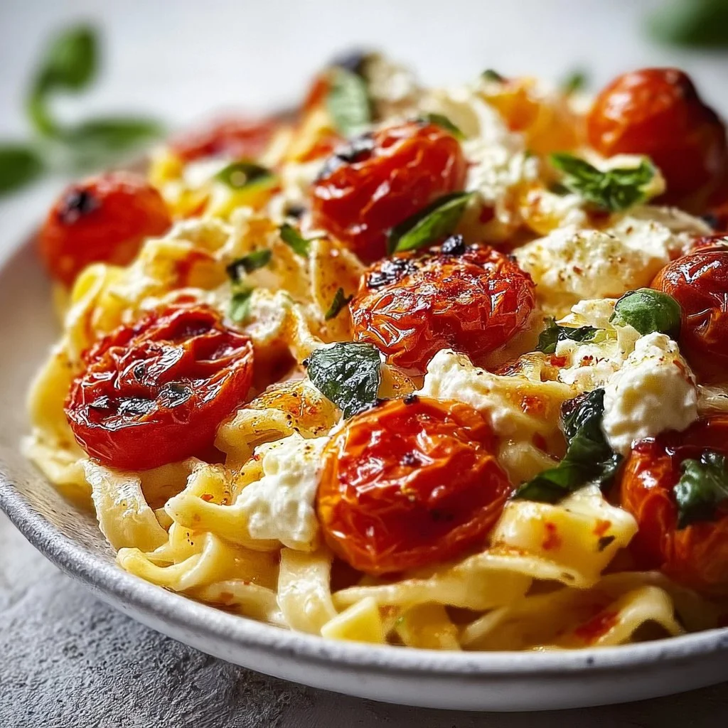 Roasted Tomato and Garlic Ricotta Pasta