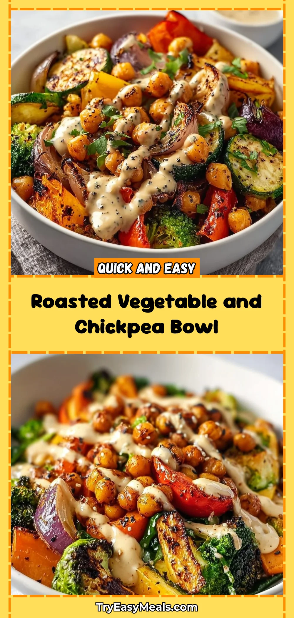 Roasted Vegetable and Chickpea Bowl