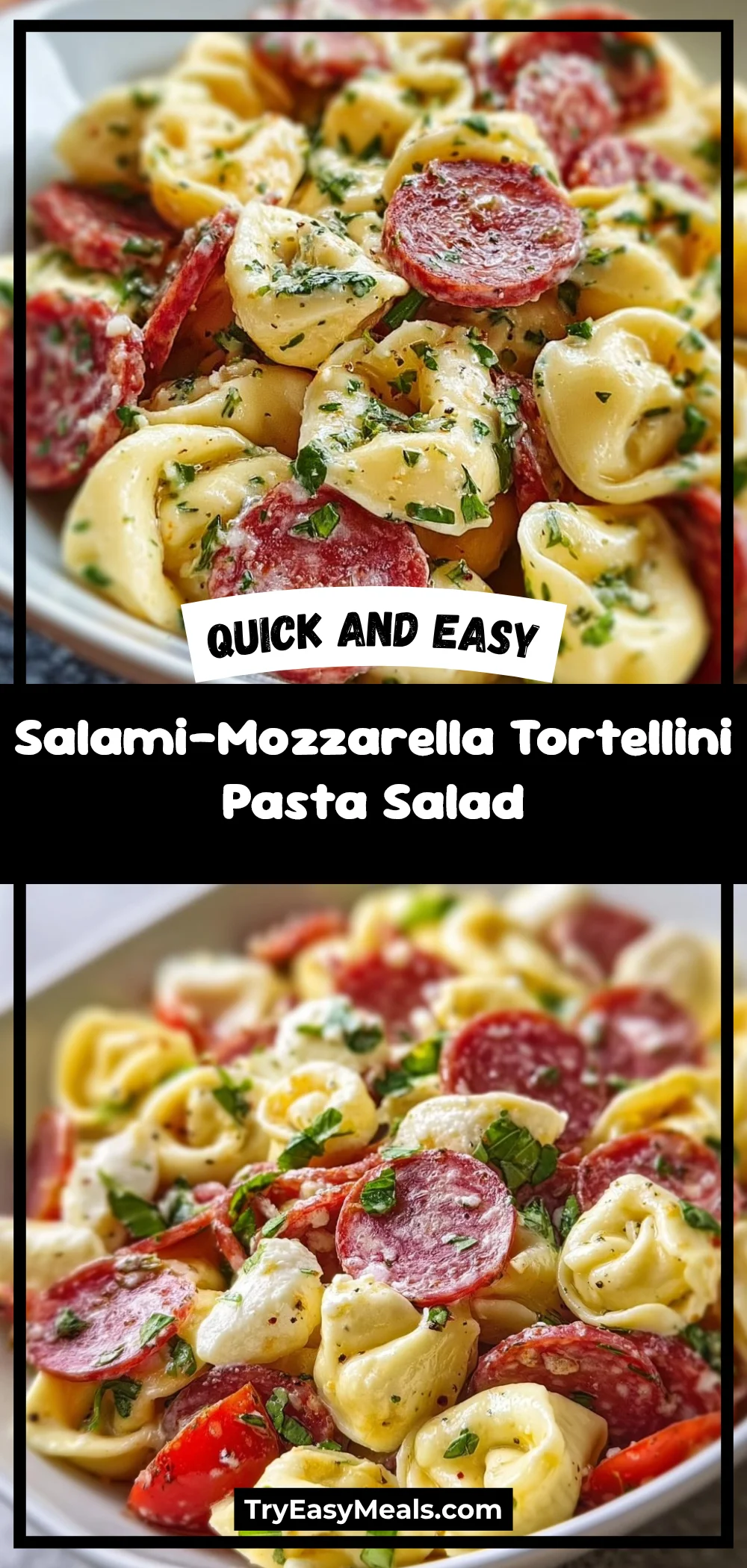 Salami-Mozzarella Tortellini Pasta Salad