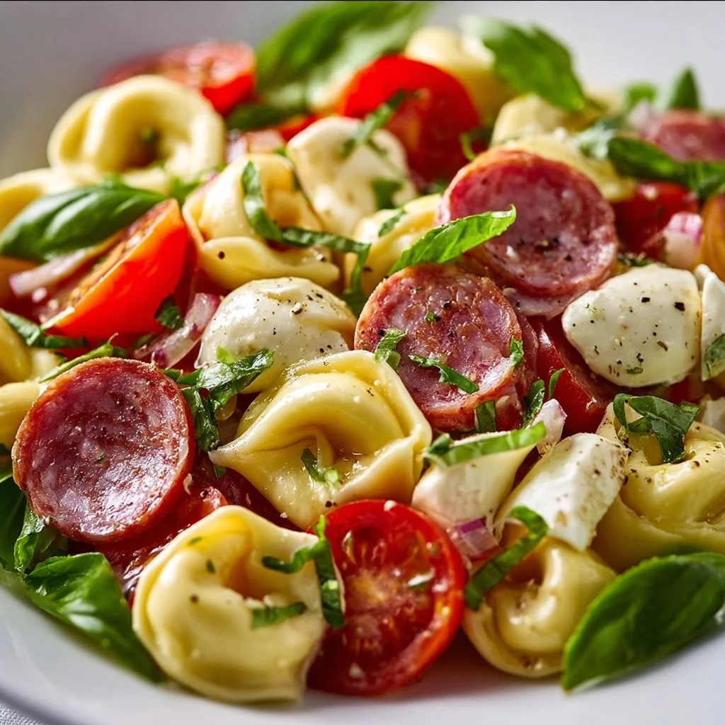 Salami-Mozzarella Tortellini Pasta Salad