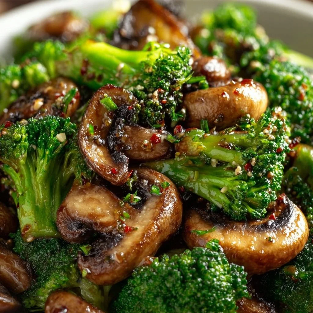 Sautéed Mushrooms with Broccoli