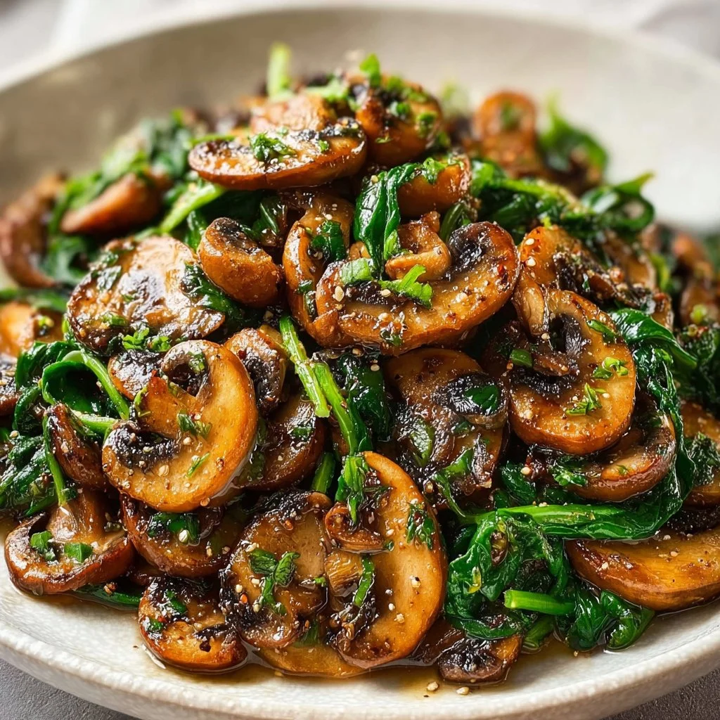 Sautéed Mushrooms with Spinach