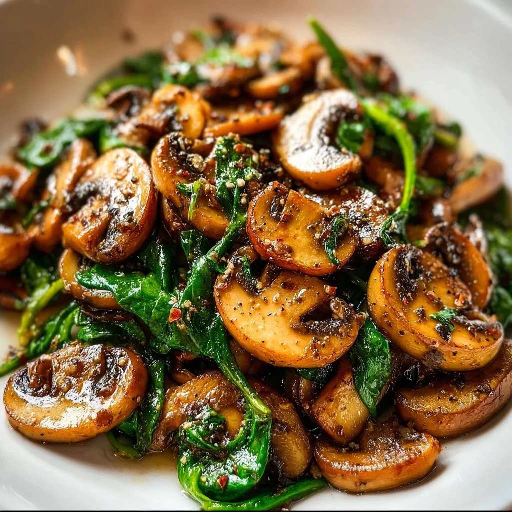 Sautéed Mushrooms with Spinach