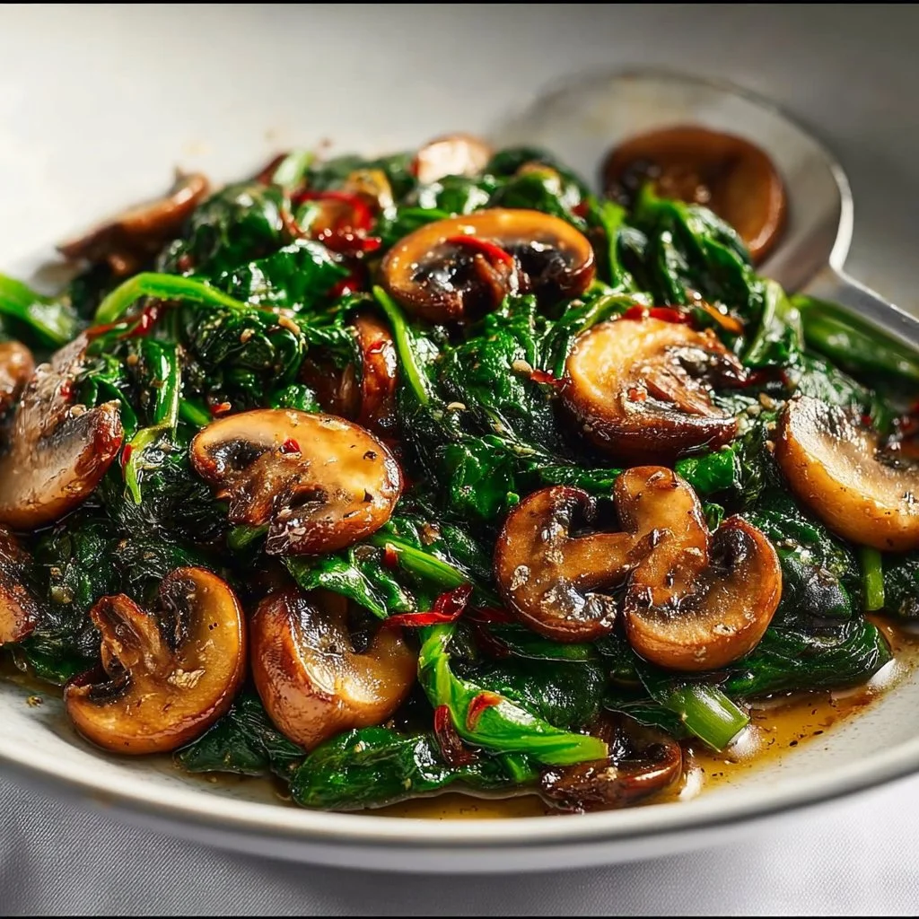 Sautéed Spinach and Mushrooms