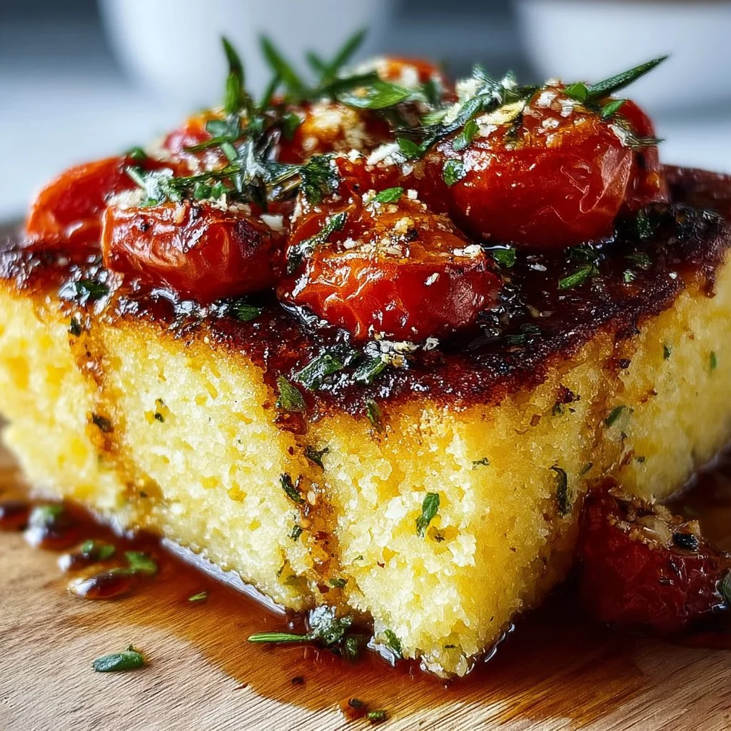 Savory Herbed Polenta & Roasted Tomato Bake