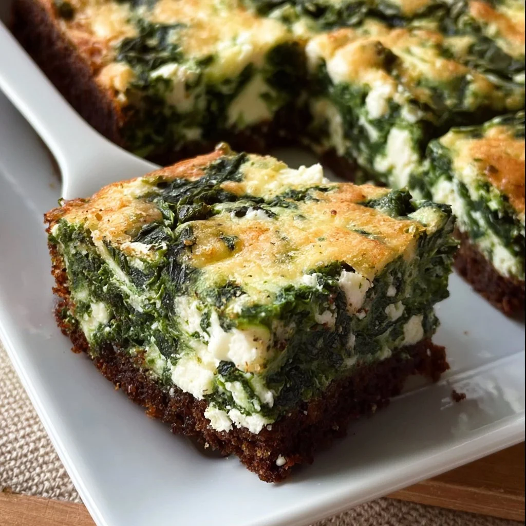Spinach and Feta Brownies
