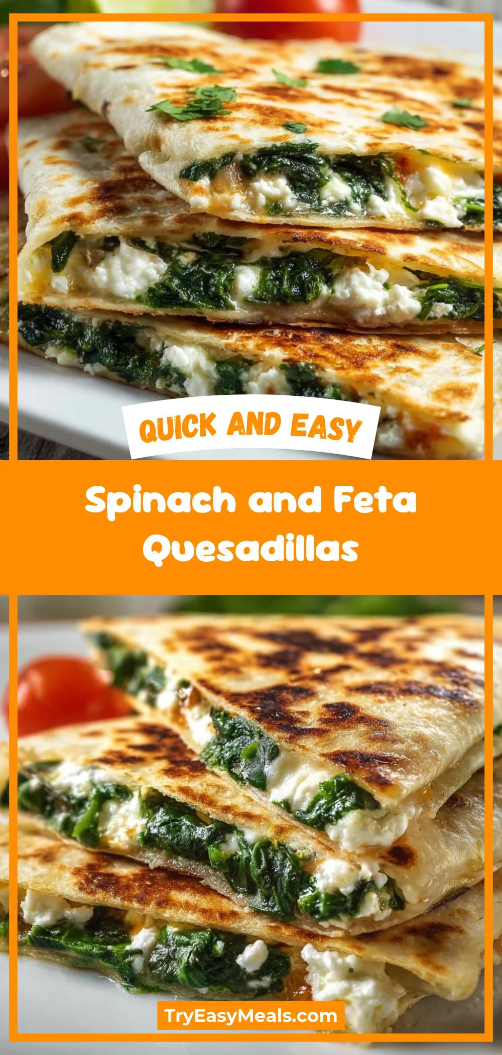 Spinach and Feta Quesadillas