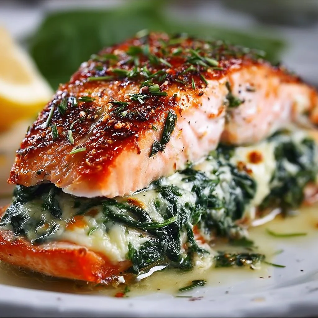 Spinach Stuffed Salmon