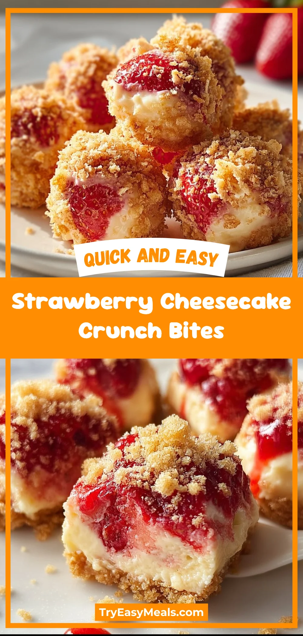 Strawberry Cheesecake Crunch Bites