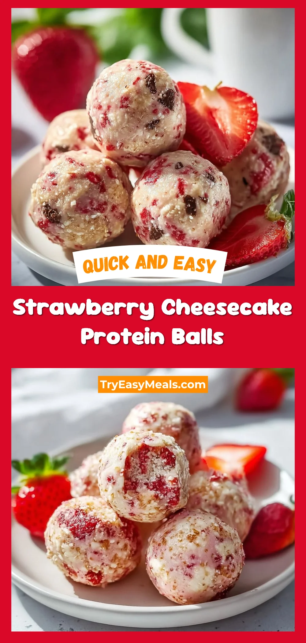 Strawberry Cheesecake Protein Balls