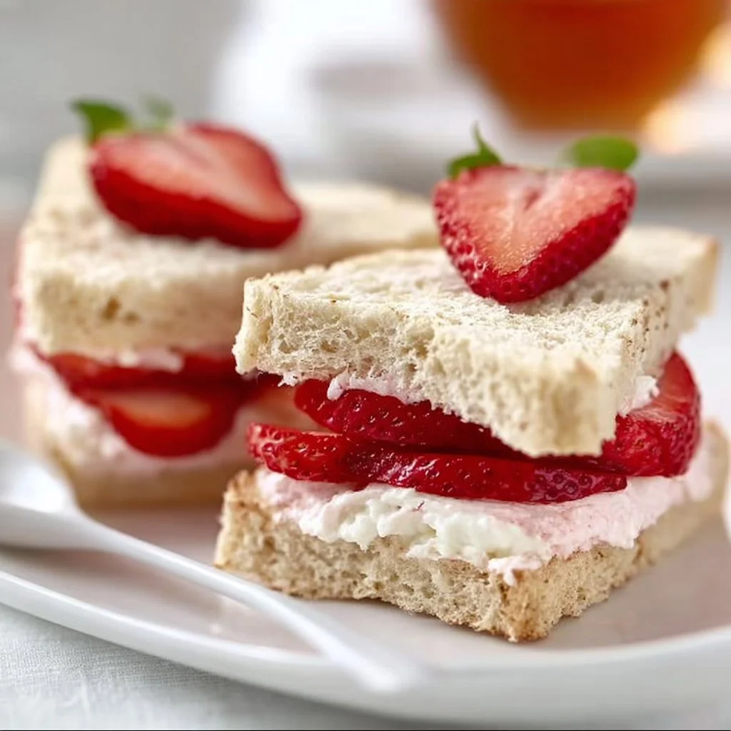 Strawberry Cream Cheese Tea Sandwiches