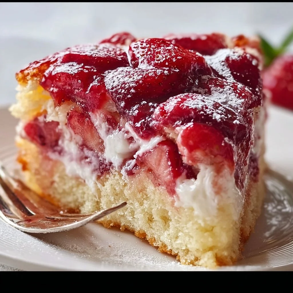 Strawberry Earthquake Cake