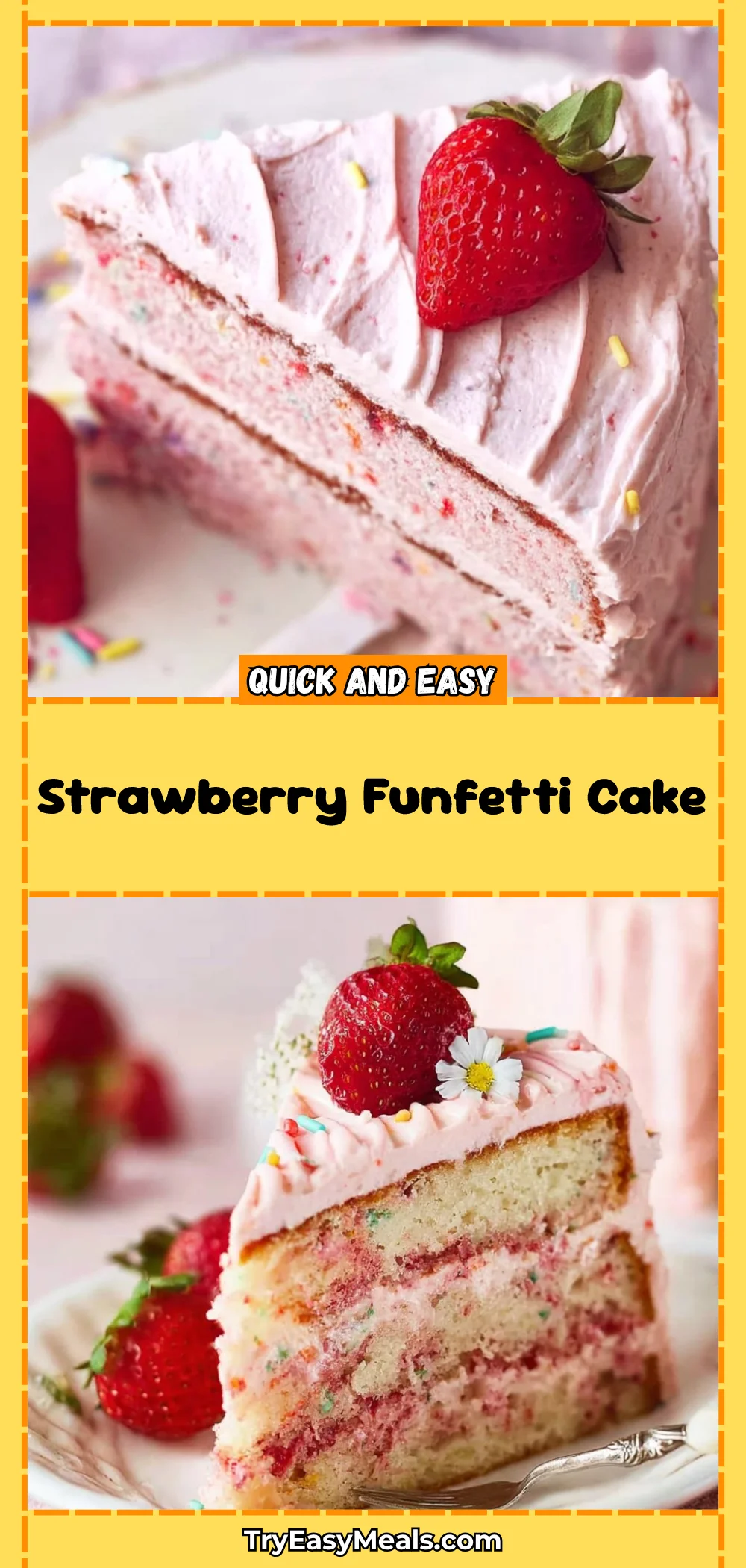 Strawberry Funfetti Cake
