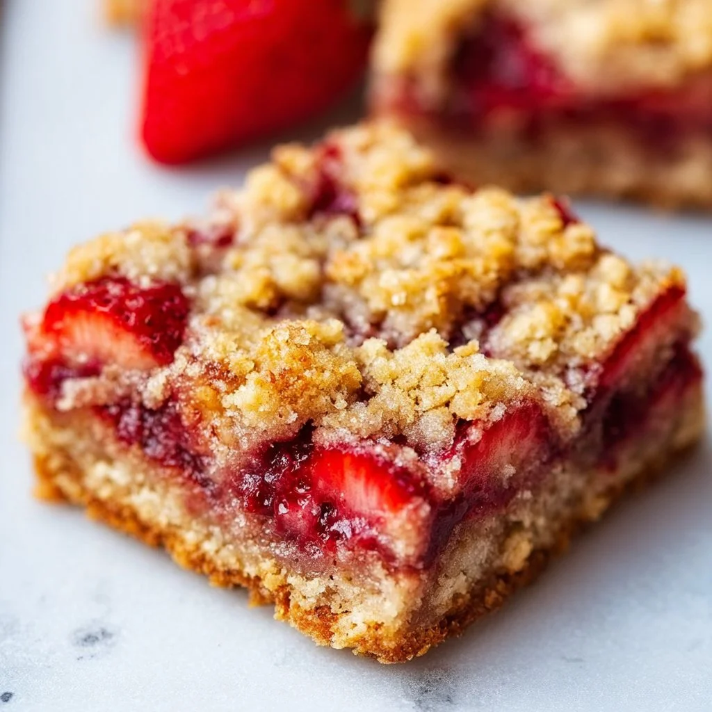 Strawberry Oatmeal Crumble Bars