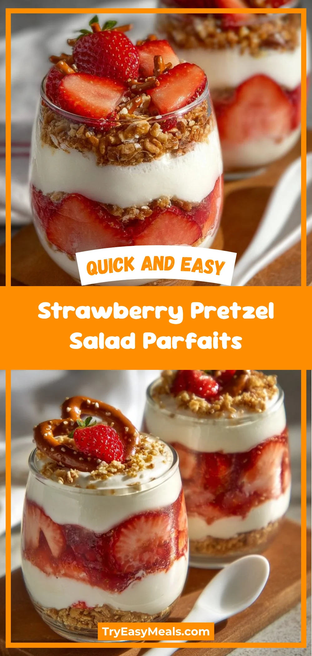 Strawberry Pretzel Salad Parfaits