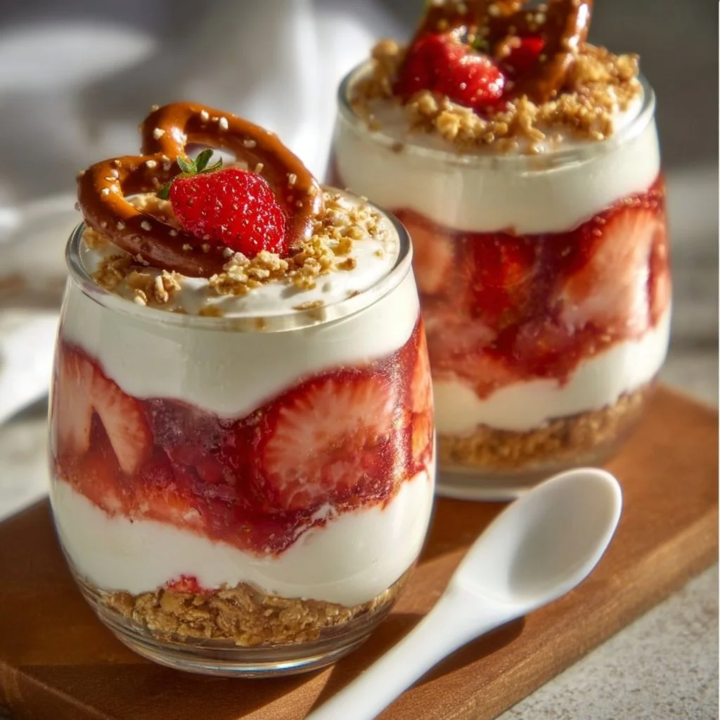 Strawberry Pretzel Salad Parfaits