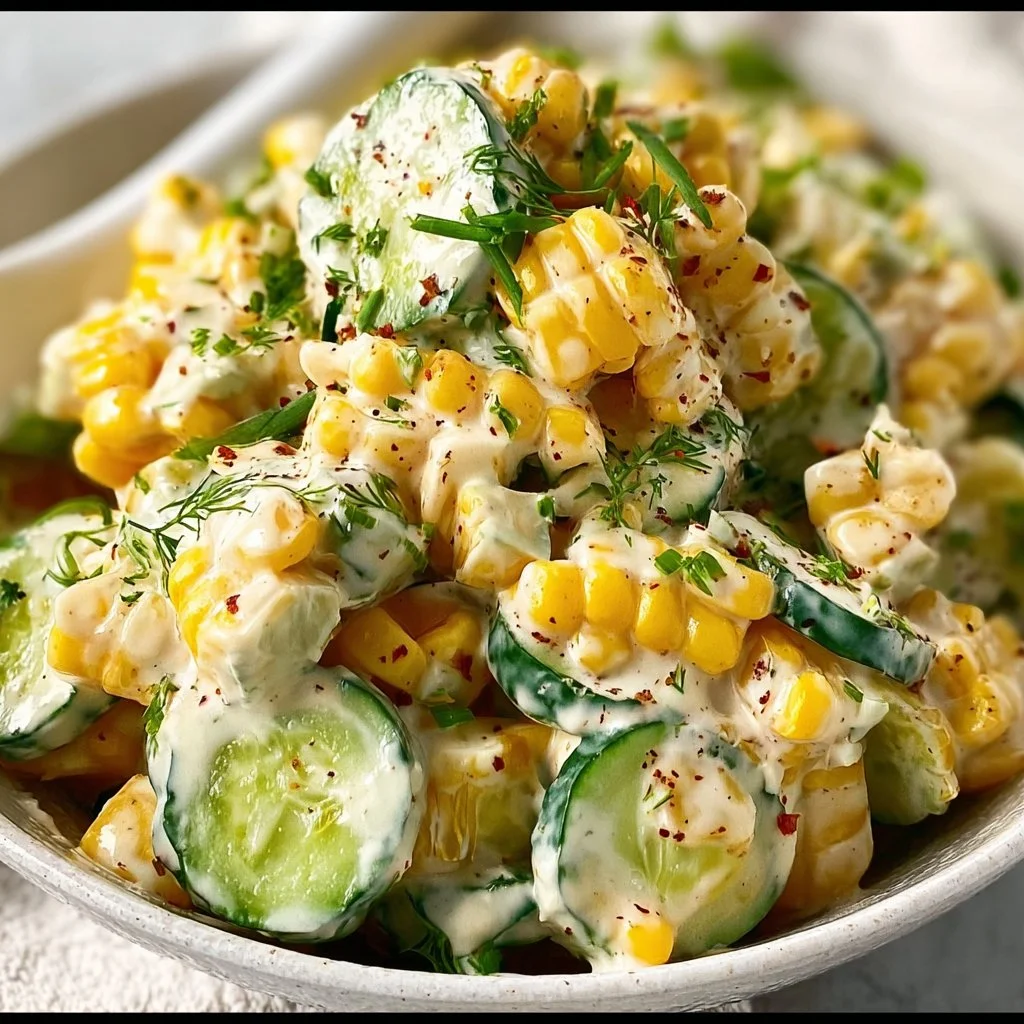 Street Corn Creamy Cucumber Salad